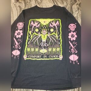 Wizard of Barge Shirt Mens M Slim Comfort In Chaos Long Sleeve Black Fantasy